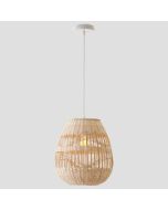 Φωτιστικό Κρεμαστό Ø30xH175cm 1xE27 Rattan Ψάθα Φυσικό Eurolamp 144-33001