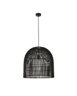 Φωτιστικό Κρεμαστό Ø50xH200cm 1xE27 Rattan Ψάθα Μαύρο Eurolamp 144-33015