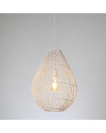 Φωτιστικό Κρεμαστό Ø37xH200cm 1xE27 Rattan Ψάθα Λευκό Eurolamp 144-33018