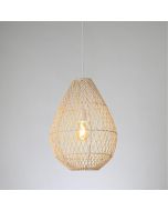 Φωτιστικό Κρεμαστό Ø37xH200cm 1xE27 Rattan Ψάθα Φυσικό Eurolamp 144-33019