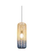 Φωτιστικό Κρεμαστό Ø22xH172cm 1xE27 Rattan Λευκό-Γαλάζιο Eurolamp 144-33029