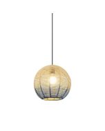 Φωτιστικό Κρεμαστό Ø49xH170cm 1xE27 Rattan Λευκό-Γαλάζιο Eurolamp 144-33031