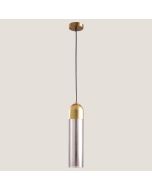 Φωτιστικό Κρεμαστό Ø10xH190cm 1xE14 220V 50/60Hz Gold & Smoky Glass Eurolamp Arte Illumina 144-40010