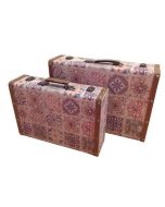 Σετ 2 Βαλίτσες-Κουτιά 46x32x13cm & 38x26x11cm Vintage MDF Etoile BB-672