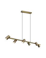 Κρεμαστό Φωτιστικό Ράγα 115xH150cm Old Brass 6xGU10 Trio Lighting  Marley 302400604