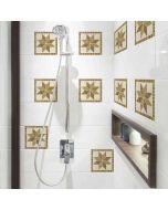 Tile Cover Beige Flowers πλακάκια διακόσμησης τοίχων κουζίνας & μπάνιου (31225) Ango