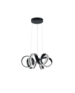 Κρεμαστό Φωτιστικό 55xH150cm LED 38w 3000K 4400lm Black Matt Trio Lighting Carrera 325010132