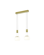 Κρεμαστό Φωτιστικό Brass Mat Δίφωτη Ράγα 52xH150cm LED 2x8w 2x900lm 3000K Switch Dimmer Trio Lighting Madison 342010208