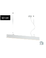 Κρεμαστό Γραμμικό Φωτιστικό Ράγα 89εκ. Led 30w 2800lm 3000K  Λευκό Viokef Station 3911-0013-3-W-N