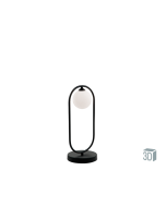Φωτιστικό Λαμπατέρ Επιτραπέζιο 1xG9 Μαύρο Μέταλλο /Γυαλί Οπάλ Σατινάτο Viokef Fancy 4208800