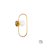 Φωτιστικό Απλίκα Επίτοιχη 1xG9 Χρυσαφί Μέταλλο /Γυαλί Οπάλ Σατινάτο Viokef Fancy 4208901