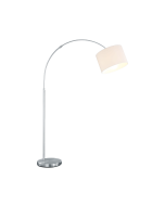 Φωτιστικό Δαπέδου 30xH215cm 1xE27 Νίκελ Ματ Βραχίονας Λευκό Υφασμάτινο Καπέλο Trio Lighting Hotel 461100101