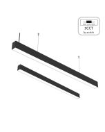 Κρεμαστό Γραμμικό Φωτιστικό D120cm Led 50w 6000lm 3CCT by switch Μαύρο Inlight 6072-150-BL