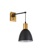 SE21-GM-9-MS2 ADEPT WALL LAMP Gold Matt and Black Metal Wall Lamp Black Metal Shade+ HOMELIGHTING 77-8360