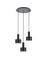 SE21-BL-4-3BL-MS1 ADEPT TUBE Black Pendant Black Metal Shade+ HOMELIGHTING 77-8544