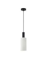 SE21-BL-4-GL3 ADEPT TUBE Black Pendant White Glass+ HOMELIGHTING 77-8561