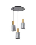 SE21-GM-4-3BL-GL1 ADEPT TUBE Gold Matt Pendant Smoked Glass+ HOMELIGHTING 77-8578