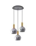 SE21-GM-4-3BL-GL2 ADEPT TUBE Gold Matt Pendant Smoked Glass+ HOMELIGHTING 77-8585