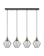 SE21-BR-10-4BL-GR1 MAGNUM Bronze Metal Pendant Black Metal Grid with Black Fabric Cable+ HOMELIGHTING 77-8709