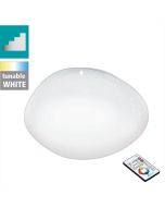 Πλαφονιέρα Οροφής Λευκή 45xH8,5cm LED RGBW 2700-6500K 2800lm Εφαρμογή-Τηλεχειριστήριο Eglo Sileras 97577