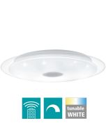 Πλαφονιέρα Οροφής Λευκή 56xH8cm LED 3000-4000-5000Κ4000lm Τηλεχειριστήριο-Λειτουργία Μνήμης Eglo Lanciano 98324