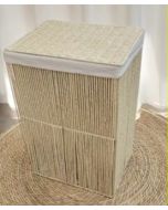 Σετ 3 Καλάθια με Καπάκι Bamboo Φυσικό Χρώμα 42x34x54cm,36x26x48cm,30x20x42cm Etoile AB-018