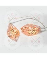 "METAL LEAVES" 10LED ΛΑΜΠΑΚ ΣΕΙΡΑ ΜΠΑΤΑΡ.(3xAA)ΘΕΡΜΟ ΛΕΥΚΟ ΧΑΛΚΙΝΟ ΜΕΤΑΛΛΟ IP20 135+30cm  ΔΙΑΦΑΝ ACA X061011252