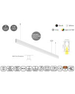 MP27.56P-311-H-3-O-OF-WH Linear Profile Lighting Ceiling 27.5x56mm 311cm HOMELIGHTING 77-24151