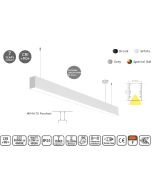 MP44.70P-227-S-3-O-OF-WH Linear Profile Lighting Ceiling 44.5x70mm 227cm HOMELIGHTING 77-20310
