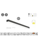 MP61.56C-255-S-3-O-OF-BL Linear Profile Lighting Ceiling 61.5x56mm 255cm HOMELIGHTING 77-11386