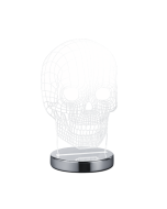 Skull Διακοσμητικό Φωτιστικό 3D Illusion LED σε Ασημί Χρώμα Trio Lighting R52461106