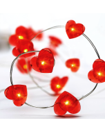 "RED HEART", 20 LED  ΛΑΜΠ. ΧΑΛΚΟΥ, ΚΟΚΚΙΝΟ,  ΑΣΗΜΙ. ΚΑΛ. & ΜΠΑΤ. 2xAA, IP20, 2M+10CM, 1.2W ACA X01204115