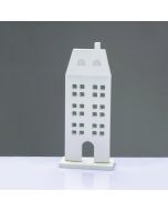 WOODEN DECORATIVE WHITE HOUSE  ΜΟΤΙΦ 11.5*5*27,5cm ACA X062768