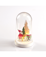 "SANTA, PLASTIC SNOWY COVER BALL" 5 MINI LED ΛΑΜΠ. ΜΠΑΤ. (2xAAA), WW,IP20, D11X19CM ACA X06511216