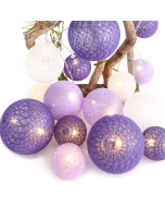 “WOVEN BALL FAIRY LIGHTS” ΜΩΒ-ΑΣΠΡH ΜΠΑΛΑ 20 LED ΛΑΜΠΑΚ ΣΕΙΡΑ ΜΠΑΤΑΡ(3xΑΑ) ΘΕΡΜΟ ΛΕΥΚΟ IP20 285+30 ACA X07201159