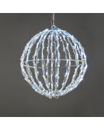 "3D BALL" ΣΧΕΔΙΟ 150 LED ΛΑΜΠ.ΣΕΙΡΑ, ΨΥΧΡΟ ΛΕΥΚΟ, ΑΝΤΑΠΤ.Α (4.5VDC), IP44, 30x30x31cm, ΛΕΥΚΟ ΚΑΛ., ACA X081502413