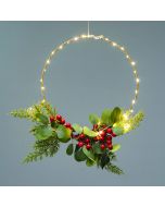 RING LEAVES BERRIES ΔΙΑΚΟΣΜ ΚΡΕΜΑΣΤΟ 40LED ΛΑΜΠ ΘΕΡΜΑ ΜΠΑΤ 3ΧΑΑ (ΔΕΝ ΣΥΜΠ) IP20 ΔΙΑΜ:30cm 30cm ΚΑΛ ACA X09401114