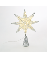 "SILVER TINSEL THREAD STAR 1" 20 MINI WW LED ΛΑΜΠ. ΜΠΑΤ. 3ΧΑΑ,IP20 28x5x20cm ACA X112011281