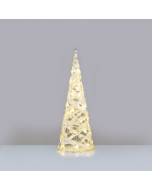 "WHITE COTTON THREAD CONE TREE" 40 MINI WW LED ΛΑΜΠ. ΜΠΑΤ. 3ΧΑΑ,IP20 Φ20.5X60CM ACA X11401119