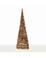 "NATURAL RATTAN CONE TREE" 50 MINI WW LED ΛΑΜΠ. ΜΠΑΤ. 3ΧΑΑ,IP20 Φ27X90CM ACA X11501120