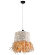 Φωτιστικό Κρεμαστό Μονόφωτο 1xE27 D350xH1500mm Raffia Natural Lilo Viokef 4305400