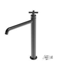 Μπαταρία Νιπτήρος Ψηλή με Βαλβίδα Clic Clac LaTorre Elle Cross Black Brushed 38016-410