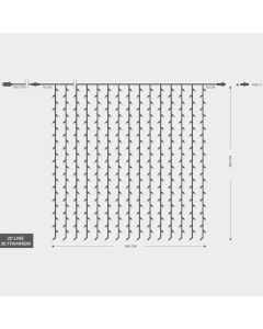 ΚΟΥΡΤΙΝΑ, 480 LED 3mm, 31V,ΕΠΕΚΤΑΣΗ ΩΣ 3,ΜΕ ΜΕΤΑΣΧΗΜΑΤΙΣΤΗ,ΠΡΟΕΚΤΑΣΗ ΠΑΡΟΧΗΣ 300cm,ΔΙΑΦΑΝΟ ΚΑΛΩΔΙΟ,ΘΕΡΜΟ ΛΕΥΚΟ LED,300x300cm,ΙΡ44 Eurolamp 600-11375