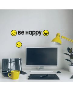 Be Happy αυτοκόλλητα τοίχου βινυλίου S (59518) Ango