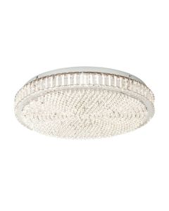 Φωτιστικό Πλαφόν Οροφής Ø41xH11cm Led 23,5 watt 3500lm Neutral Dimmable Χρωμέ-Διάφανα Κρύσταλλα Eglo Balparda 39746