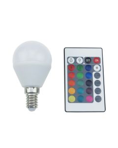 LED SMD BALL E14 230V 4W IR RGB+3000K 120° 300Lm Ra80 ACA G45414RGBWN