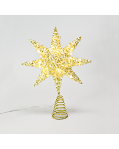 "GOLD TINSEL THREAD STAR 1" 20 MINI WW LED ΛΑΜΠ. ΜΠΑΤ. 3ΧΑΑ,IP20 28x5x20cm ACA X112011271