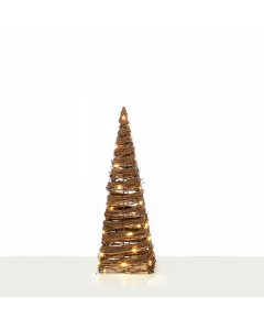 "NATURAL RATTAN CONE TREE" 30 MINI WW LED ΛΑΜΠ. ΜΠΑΤ. 3ΧΑΑ,IP20 Φ17X50CM ACA X11301120