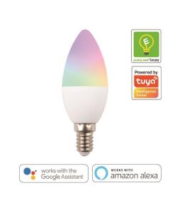 ΛΑΜΠΑ LED SMART WiFi ΚΕΡΙ 6W Ε14 RGBW 220-240V Eurolamp 147-77902