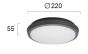 Πλαφονιέρα IP54 D220xH55mm Led 10w 100lm Dark Grey Viokef Tibuok 4197600